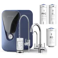 Glacier Fresh U03 Under Sink RO Water Purifier System, 800 GPD Faucet, 5 stage Reverse Osmosis Water Filter System, Non-Electric, Tank inside,  3:1 Pure to Drain, Reduce TDS PFAS for Home Kitchen upgrade, Filtration Accuracy 0.0001μm