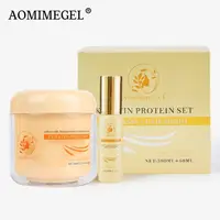 Aomimegel Cruelty-Free Haircare Collagen Hair Mask & Argan Oil Serum Set - Repair Hydrating Treatment for Adults' Dry, Damaged Hair - 500ml + 60ml, Moisturize, Leave On Mask, Curly Locks, Moisturizer, Restore, Smooth, Hydration Boost,back to school,sohoch