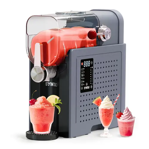 [SYINTAO] 6-in-1 Slushie Machine, frozen drink machine- 88oz Large Size Household Item, 6 Pre-Set Modes, 1-Touch Auto-Clean, Detachable Lid, Preset Scheduling Cool Gadget for Family party and gift