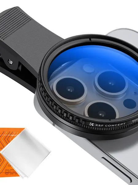 K&F CONCEPT 52mm Clip-on CPL Cellphone Lens Filter Kit, Circular Polarizer Photographic Kit with AGC Glass, Mobile Phone Clip-on Lens Accessory Compatible with iPhone and Smartphones