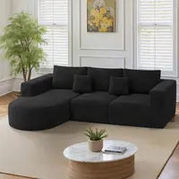 Modular L-Shape Chaise Sectional Sofa - Convertible Sofa Bed, Cozy Deep Seat Cloud Modern Couch for Living Room, Sponge Compression Furniture, No Assembly Required Apartment Furniture