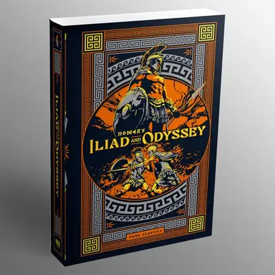 The Iliad and The Odyssey Deluxe Hardcover 1-Volume Set - 3-Color Foil Art, Foil Cover, Debossed Cover, Classic Novels, Greek Mythology Epics, Mythology Classic, Achilles, Odysseus, Trojan War, Heroic Struggle, Quest for Home, Deluxe Hardcover Gift