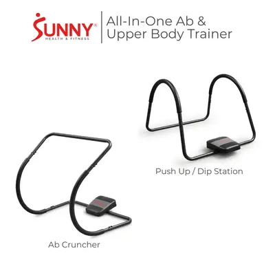 SUNNY Ab Cruncher and Waist Trainer Core Shaper Ab Workout Machine Abs Trainer Home Gym Fitness Workout Equipment for Women Men Assist Support Multi Function Push Up Dip Station Stretch Heavy Duty Ergonomic Headrest Full Body Core Training Ab Roller