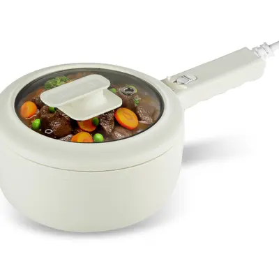 Ceramax Electric Hot Pot 1.5qt Nonstick Mini Cooker with Lid