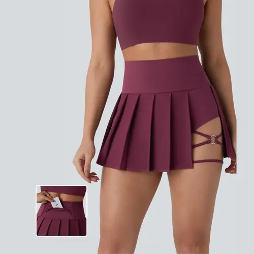 【Creator’s Pick】Halara Breezeful High Waisted Pleated 2-in-1 Side & Pocket Asymmetric Hem Quick Dry Mini Dance Skirt