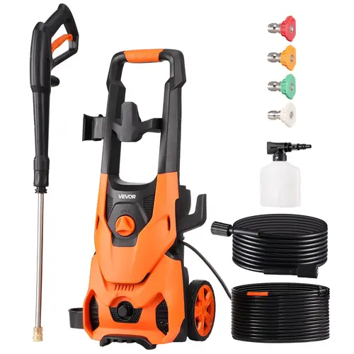 【DealsForYouDays】VEVOR Portable High Pressure WasherMax 2000 PSI 2.8 GPM Electric Unit with Nozzles & Foam Cannon for Heavy Duty Cleaning, Pressure Washer, Power Washer