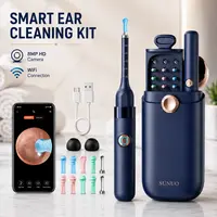 Upgrade Ear Wax Removal Tool with 8 MP Camera,ear wax removal camera, ear wax removal tool, Basic & Pro Options,Stainless Steel Tweezers, 9 Ear Spoons, Wireless Ear Cleaner for iOS & Android