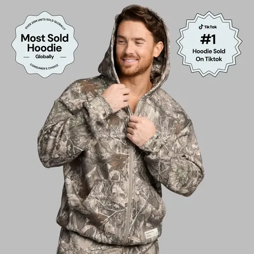 Comfrt | Camo Zip Hoodie | Mega Oversized Camo Full Zip Up Sweatshirt