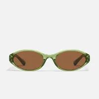 QUAY AURA POINTS Sunglasses - Narrow Oval Frame with Standard Arms & Built-in Nose Pads for Stylish Energy