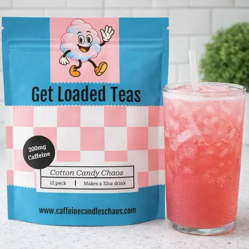 12-Pack Cotton Candy Chaos Loaded Tea Bundle | Mixed Flavors | Hydration Caffeinated Flavored Beverage Mix Packets | One the go | Nostalgic-Inspired Flavors