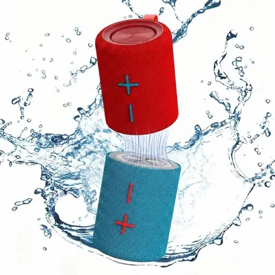 Multifunctional Magnetic Portable Bluetooth Speaker - Summer Twin2 Sound System, Twist-Split to 2 Bass Speakers, TWS Pairing, FM Radio, Stereo Audio Subwoofer, Aesthetic Mini Wireless Party Box for Smartphones, Mothers, Batteries Included, Multifunctional