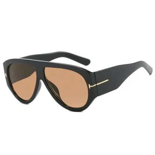 ShineThru Unisex Retro Oversized Aviator Sunglasses - Windproof Punk Large Frame Eyewear, Trendy Casual Stylish Beach Accessory, Sunglasses for Women, Accessories