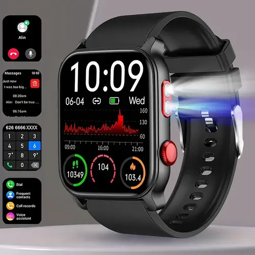 Smart Watch for Men and Women with Call/Message Reminder, Smart Watch 1.83 Inch Touch Screen, Fitness Watch Heart Rate/Sleep/Calorie/Step Monitor, Emergency Flashlight, Activity Tracker for Android iOS tiktokshopbacktoschool, Phone, Magnetic,sohochic