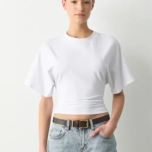Women's Basic Solid-Color Round Neck Tee, Casual Loose Fit Half-Sleeve Womenswear, T-shirt for Summer, Women's Top for Daily Wear, Breathable, Casual Comfy Tee