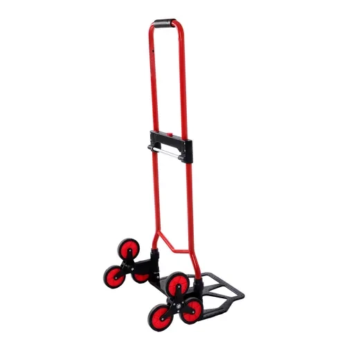 Heavy Duty 6-Wheel Stair Climbing Hand Truck Dolly Cart Carrier, 330lb/440lb Capacity, Durable Thick Steel Tubing, Folding Design with Telescopic Handle, Red,toolupgrade