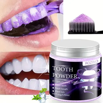 ROZINO Tooth Powder - Gentle, Sensitive-Friendly Natural Mouth Care for Daily Clean Teeth, Fresh Breath & Total Oral Care (50g),sohochic