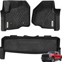 【toolupgrade】TPE Floor Mats fits 2012-2016 Ford F250/F350/F450/F550 Super Duty SuperCrew/Crew Cab, All Weather, Waterproof