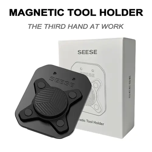 SEESE Magnetic Tool Holder-Clip-On Belt Magnet for Screws, Nails, Hammers, Sockets, Pliers, Screwdrivers, Trowels, Drill Bits, Wrenches &More Heavy Duty