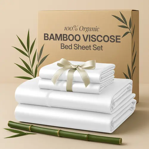 LDC LUX DECOR COLLECTION 100% Organic Bamboo Viscose Sheet Sets - Hypoallergenic, Ultra-Soft, Cooling, Breathable Home Bedding with Pillowcases, Wrinkle-Free, All Seasons Comfort