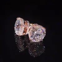 Moissanite Round & Baguette Cut Full Pave Earrings 1ct/2ct Earrings Jewelry Gift Unisex Fashion Design Daily Gift for Daily Use