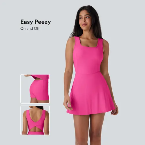 Halara SoftlyZero™ Airy U Neck 2-in-1 Pocket Mini InstantCool Dance Active Dress-Easy Peezy #BackToSchool