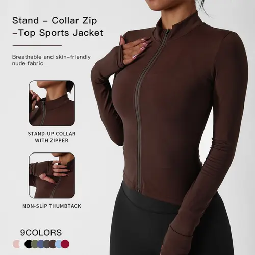 Women's Lightweight Full-Zip Running Sports Jacket, Slim Workout Yoga Sweatshirt with Thumbholes, Athleisure Style Jackets Zip Up,summerwins,travel essentials,camping essentials