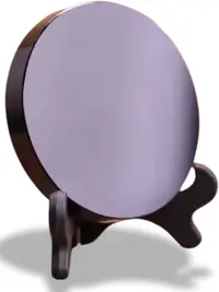 3.15" Natural Black Obsidian Scrying Mirror - Healing Crystals for Witchcraft, Divination, Meditation, Crystal Decor with Wooden Stand,dorm essentials,toolupgrade