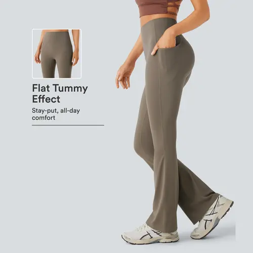 Halara UltraSculpt™ High Waisted Tummy Control Pocket Shaping Yoga Bootcut Leggings