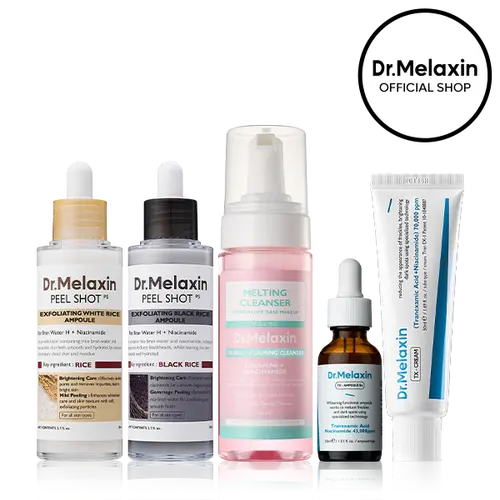 [Dr.Melaxin Official] Bright & Smooth Skincare Set Total Care Set for Glow Glass Skin Set Pore Refinement, and Spot Treatment cleansing korean skin care Set