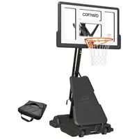 COFIYARD Portable Outdoor Basketball Hoop - 44-in Shatterproof Backboard, 5.25-10ft Height Adjustable System with Wheels,  Remote Control, Triangulated Base for Unisex Youth Outdoor Play