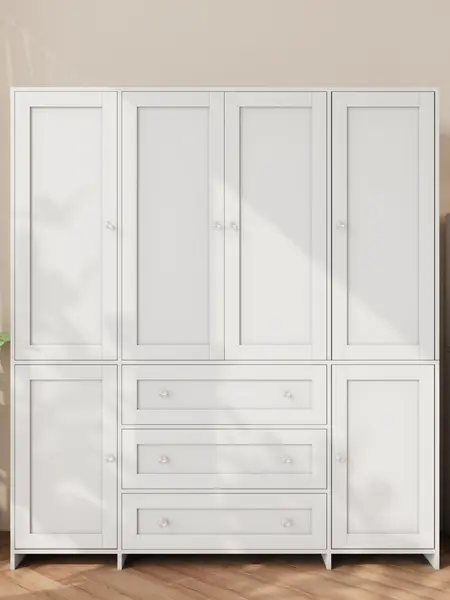 VOWNER 71" Large Armoire Wardrobe Closet with 3 Drawers and Mirror, 6 Doors Tall Armoire Closet Organizer for Bedroom Laundry Room
