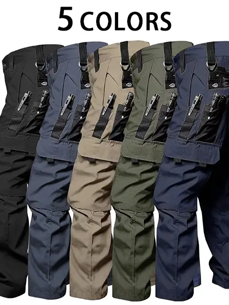 Men's durable outdoor training pants, men's multi-pocket work pants, men's solid color and printed pocket zipper waterproof tactical cargo pants without belt, regular fit sports pocket durable autumn pants. Casual Street Trousers