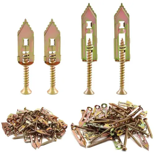 70 Pcs Zinc Plated Carbon Steel Drywall Anchors with Screws Kit - Self-Drilling, No Drill Required, High Hardness, Brick & Plaster Fit for TV/Shelf Cabinet, Manual Hand DIY Essentials, Reusable Steel Anchors,sohochic