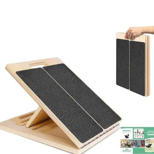 Portable Wooden Slant Board - Adjustable Incline Home Fitness Equipment, Balance Training Platform for Calf Stretching, Physical Therapy (Knee, Ankle, Heel, Foot, Leg Support)