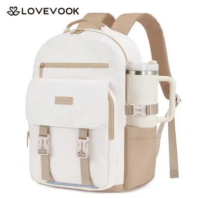 LOVEVOOK School Backpack for Teen Girls，Casual School Backpack 14-18 Teenage 15.6 Inch Laptop Bookbag, Cute Big Student Laptop Backpack for College Women Middle High School Travel Daypack, black