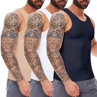 CATTIBOR 1/2/3/4 Pack Plain Solid Athletic Compression Vest - Minimalist Men's Shapewear Tops, Sleeveless Activewear 4pack Workout Set for Running Gym Fitness