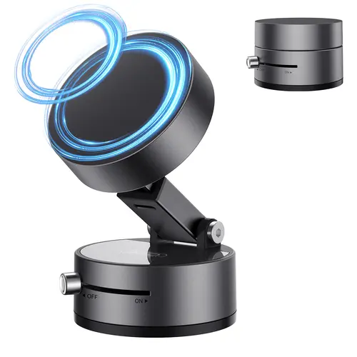 Magnetic Phone Mount, Vacuum Suction Car-Mounted Universal Smartphone Holder with 360-Degree Rotation, Adjustable Hands-Free for Car/Mirror/Smooth Surface, Compatible with iPhone 16/15/14/13/12 Series, 360 Degree Rotation Phone Holders & Mounts