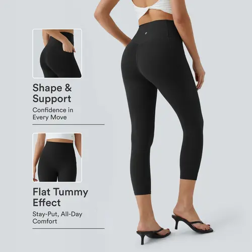 【Creator’s Pick】Halara UltraSculpt High Waisted Tummy Control Pocket Shaping Training Capri Leggings #BackToSchool