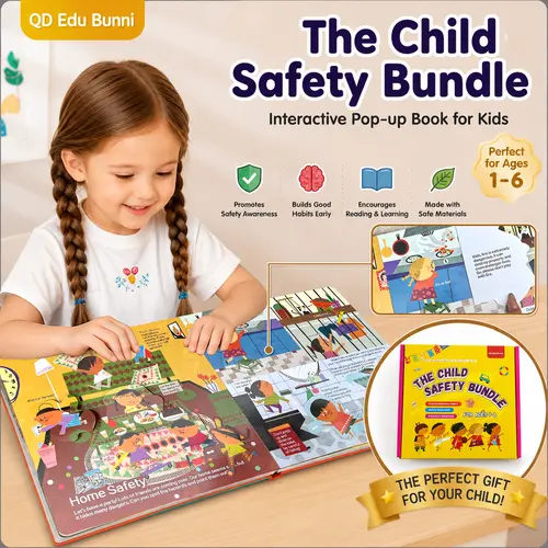 3D Pop-Up Interactive Learning Flash Cards Set - ABS Plastic Flip Flaps Toy for Kids 3+, Visual Stimulation Cards with 3D Scene Surprises, Fine Motor Practice, Perfect Gift for Back-to-School Birthdays Holidays