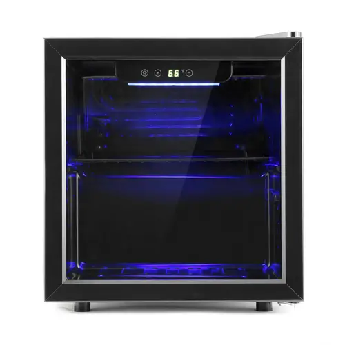 Antarctic Star 1.3 cu ft Compact Portable Fridge Beverage Cooler - Freestanding, Organizer Shelf, Single Zone 40°F-61°F, Soft Blue LED Lighting, Quiet Operation, Glass Door for Kitchens/Bars/Small Spaces, Household Appliance