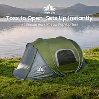 Night Cat Upgraded Pop-Up Camping Tent - Easy 3s Setup & Easy Fold, Waterproof 1-4 Person Family Tent