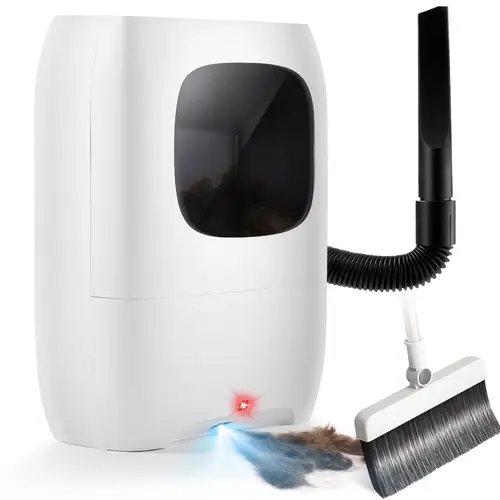 New Smart Infrared Sensor Touchless Canister Vacuum - 110v-120v Corded Bagless Home Cleaning Machine, Automatic Dustpan, Hands-Free Floor Care, Auto Suction, Fast Powerful for Pet Hair, Protects Breathing Health (Grey, Black)