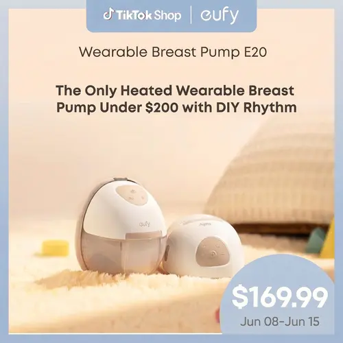 【Exclusive Bundle】eufy E20 Heated Wearable Breast Pump, 3 Heat Levels, Hands-Free Breast Pump with Innovative HeatFlow, Optimized Rhythm via App, Hospital-Grade Suction, Leakproof, Ultra-Slim and Quiet for in-Bra Use. FSA-HSA eligible,sohochic