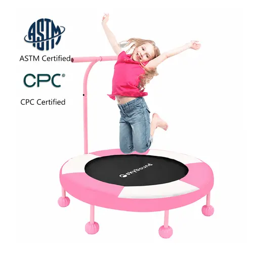SkyBound 36-inch indoor and outdoor baby trampoline - Suitable for children over 3 years old, featuring an upgraded 2.0mm steel frame, with adjustable handles, balance support and spiral springs - Children's leisure toy, birthday gift,kid garden kit