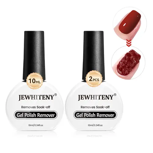 JEWHITENY New Upgraded 10ML Gel Nail Polish Remover (2pcs), Salon-Grade Nail Care Solution, 3-5 Minute Quick Wipe-Off, No Soaking or Wrapping Needed