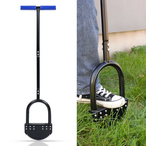 CKLT Lawn Edger for Landscaping - Durable Gardening Tool with Steel Handle, Rubber Grip, Protective Strap, Rust-Proof Coat for Lawn Borders, Sidewalk Trenches, Plastic Edging Installation
