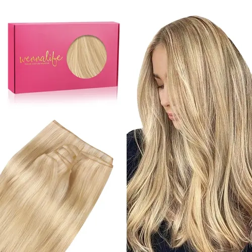 WENNALIFE Genius Sew In Weft Hair Extensions Real Human Hair 50g Sew in Hair Extensions for Women Natural Luxury Remy Hair Straight Invisible Extensions #tiktokshopbacktoschool #sohochic
