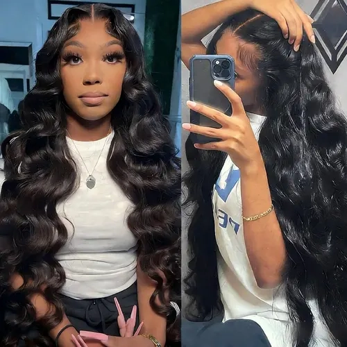 Bling Hair 13x6 Body Wave Lace Wigs 13x6 13x4 Hd Transparent Lace Frontal Human Hair Wigs 180 Density Pre Plucked Natural Hairline For Black Women