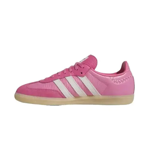 Women's & Grade School (GS) Adidas Classic Samba Sneakers - Bliss Pink Leather Upper, 3 Stripes, Gum Sole, Iconic Silhouette, Athletic Rubber Trainers, Daily Wear, Size 3.5Y/5W