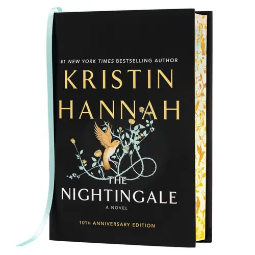 The Nightingale by Kristin Hannah (Deluxe Edition Hardcover Novel with Stenciled Edges and Ribbon Bookmark)